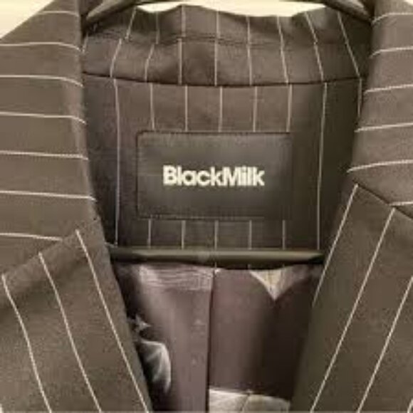 BlackMilk Pinstripe Gone Batty Fitted Blazer - Picture 3 of 9